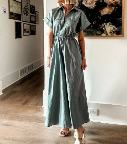 Utility Maxi Shirt Dress