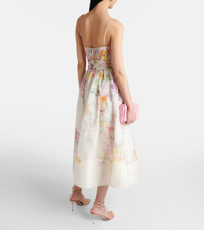 Floral Linen Midi Dress