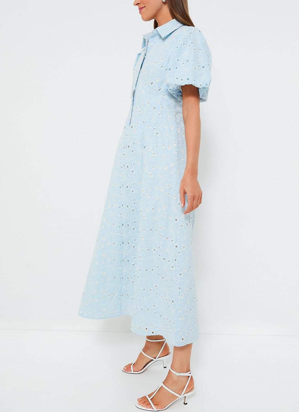 Blue Eyelet Maxi Dress