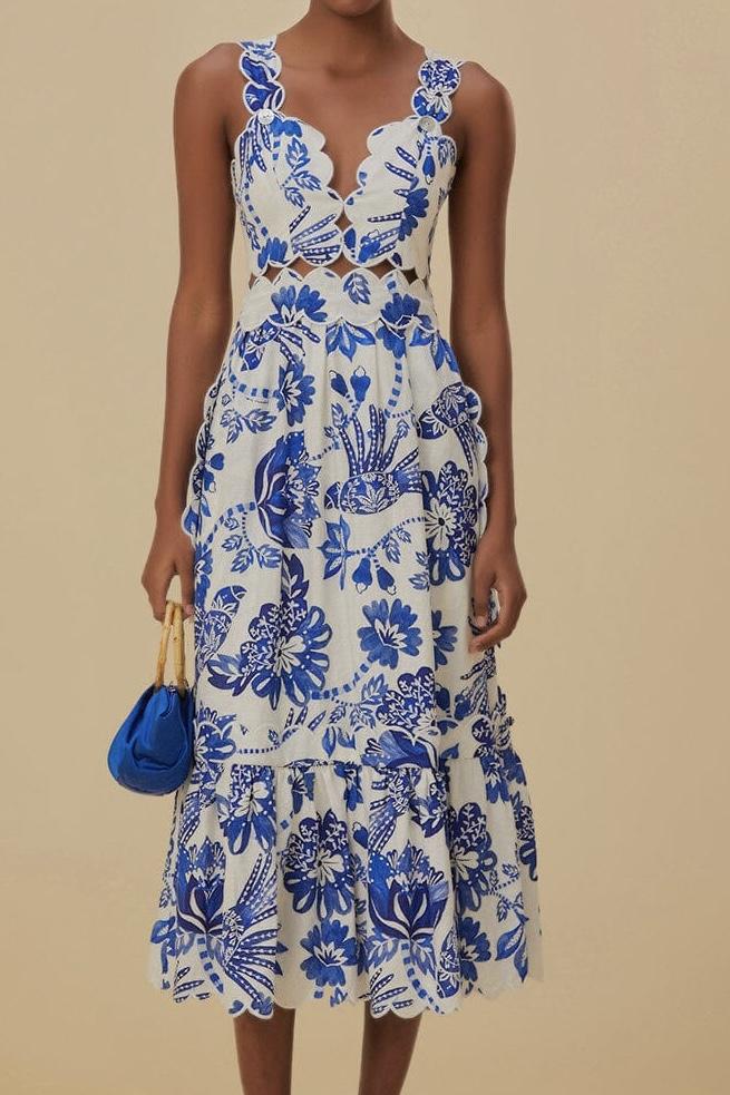 FLOWERFUL  MIDI DRESS