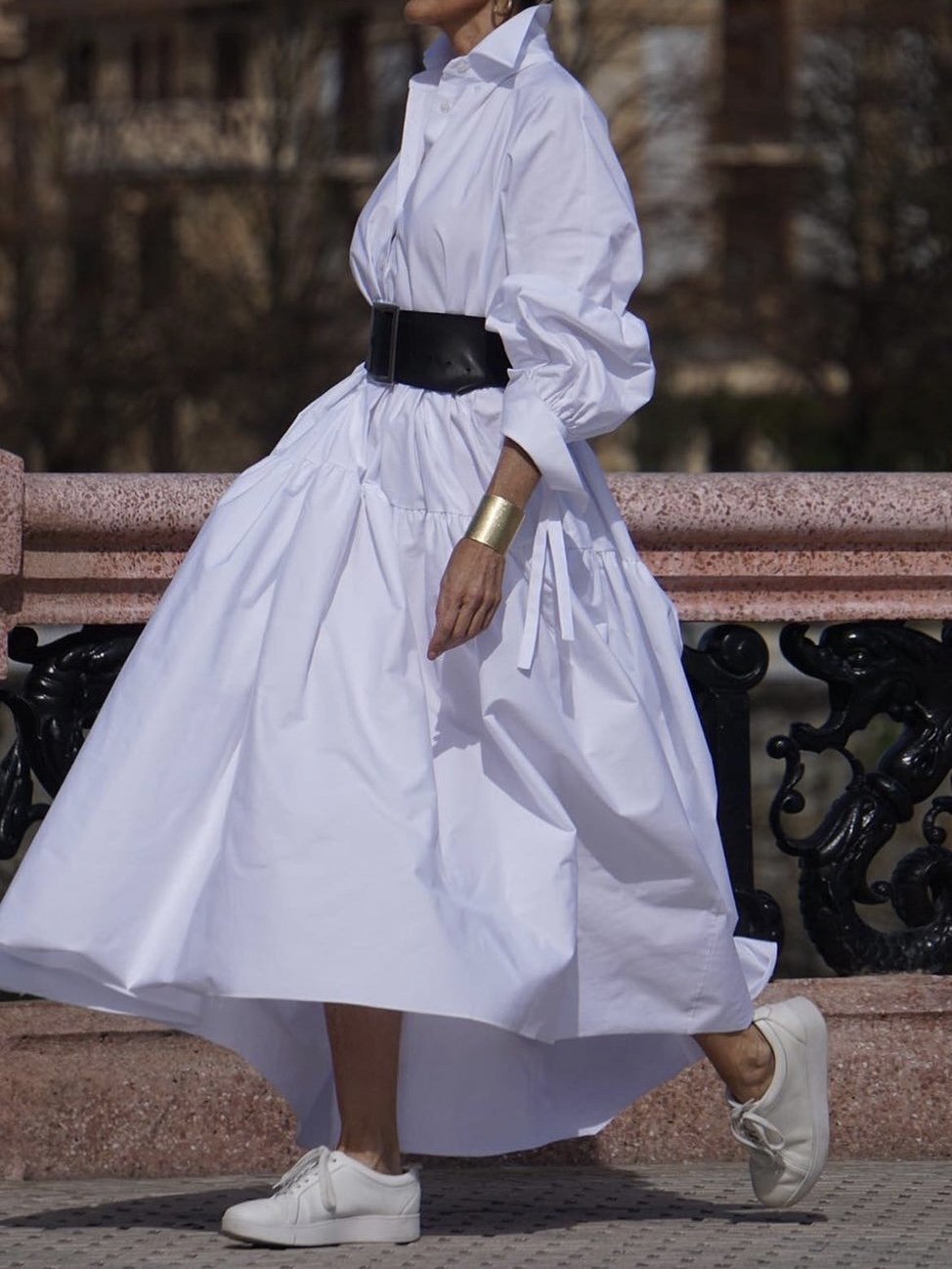 Elegant Pink Belted Shirt Dress