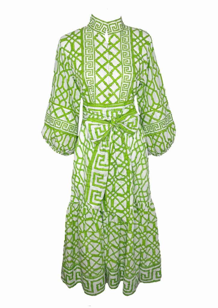 FLOUNCE DRESS IN KEY LIME BAMBOO