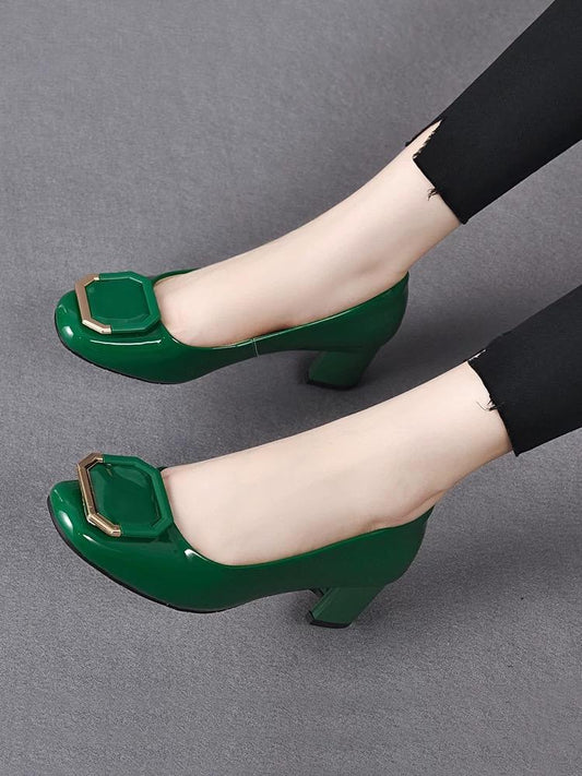 Medium Heel Fancy Office Lady Low Heel Shoes