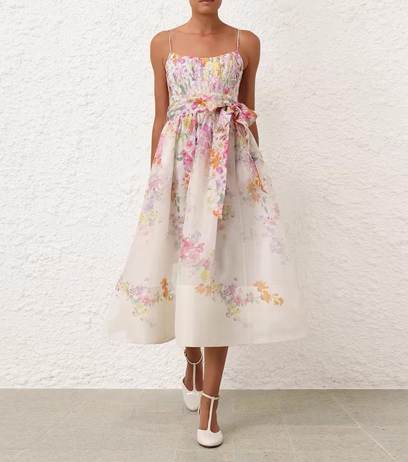 Floral Linen Midi Dress