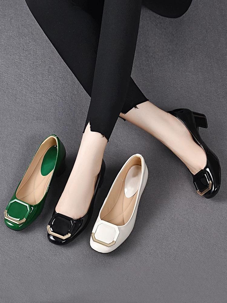 Medium Heel Fancy Office Lady Low Heel Shoes