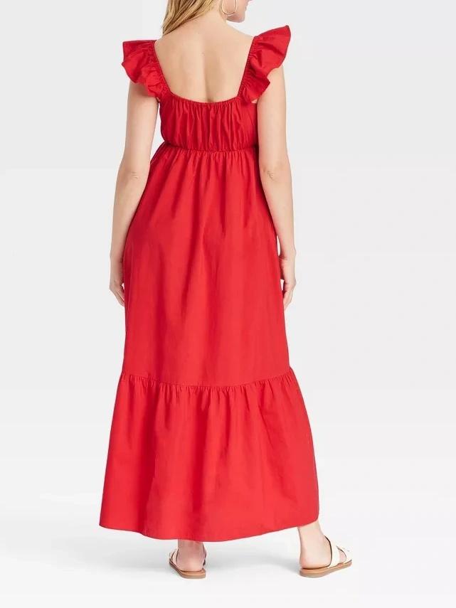 Flutter Cap Sleeve Maxi A-Line Dress(ON SALE)