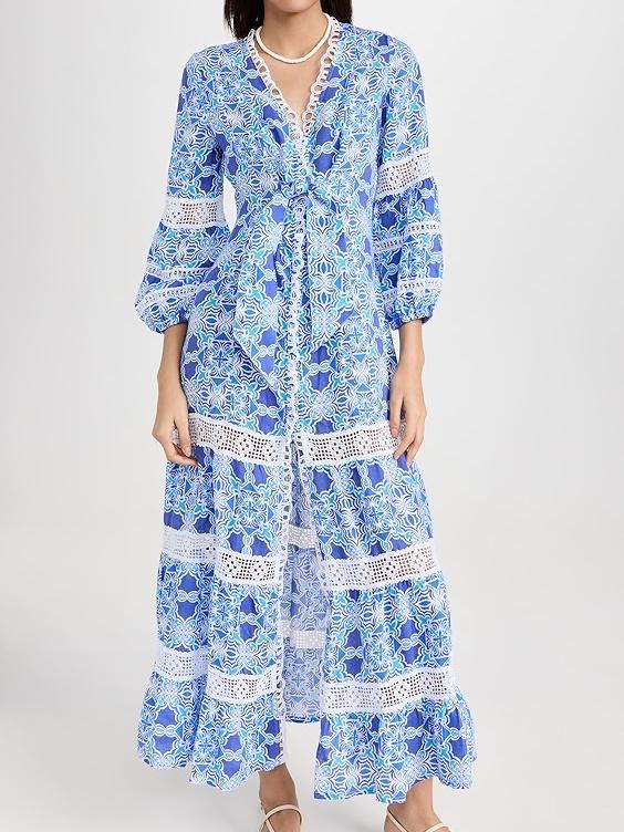 Blue Print Maxi Dress