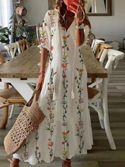 Hot Floral Casual Maxi Dress