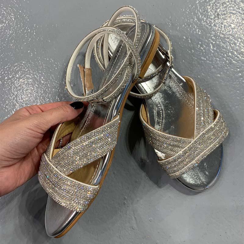 Rhinestone Sparkle Flat Sandals