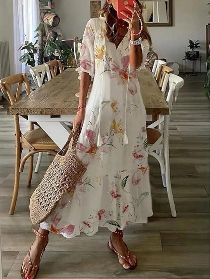 Hot Floral Casual Maxi Dress