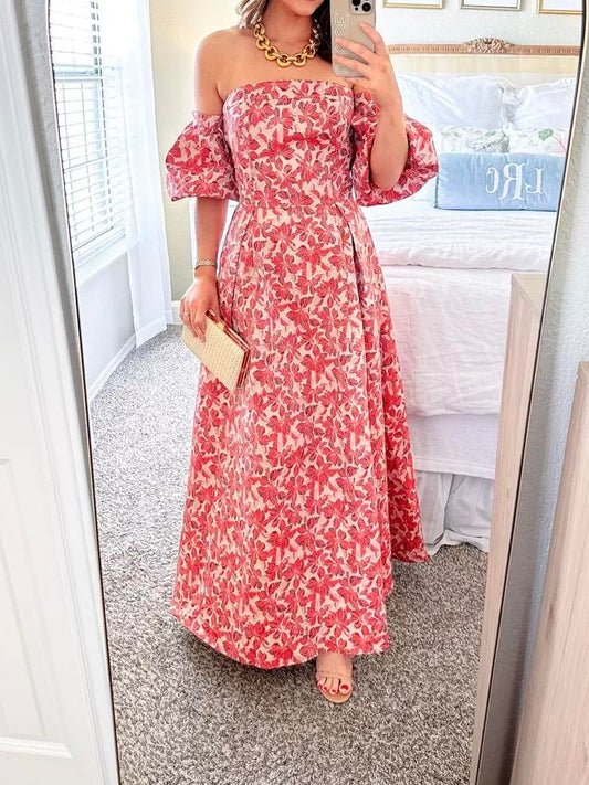 「Free Shipping」Floral Garden Party Dress