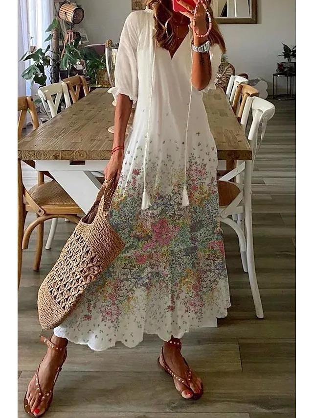 Hot Floral Casual Maxi Dress