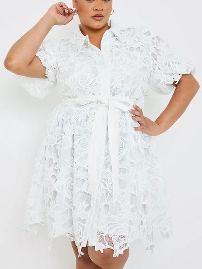 Lace Shirt Dress