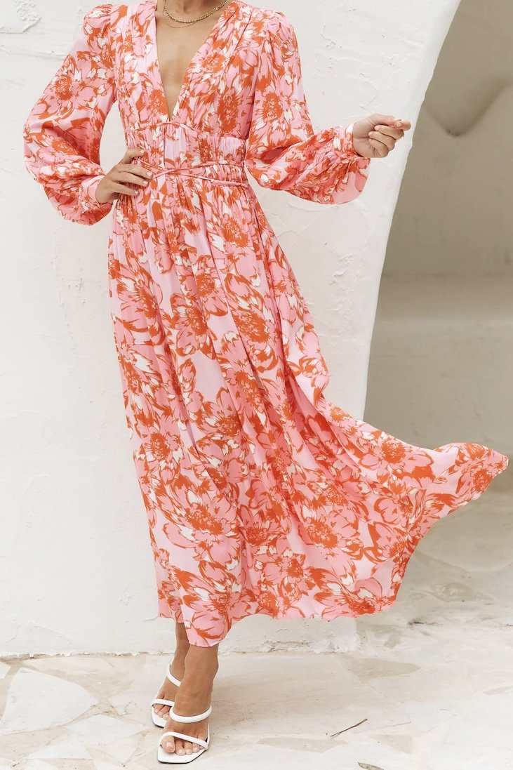 FLORALLY WORLD MIDI DRESS FLORAL