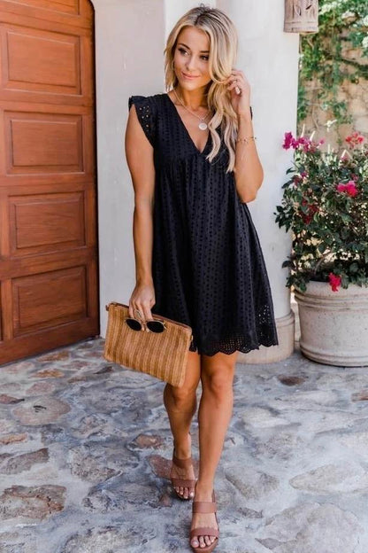 Fresh V-Neck Mini Dress