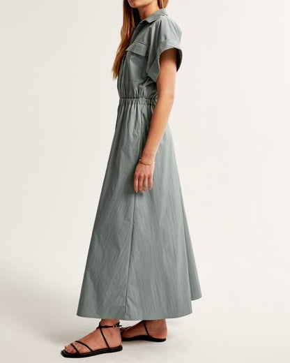 Utility Maxi Shirt Dress