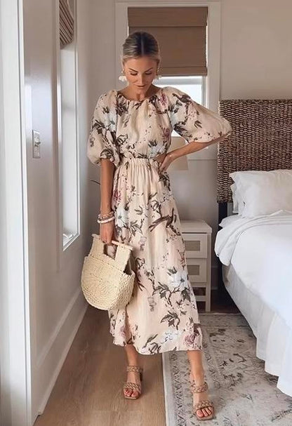 Flower Printed Cut-out Dress