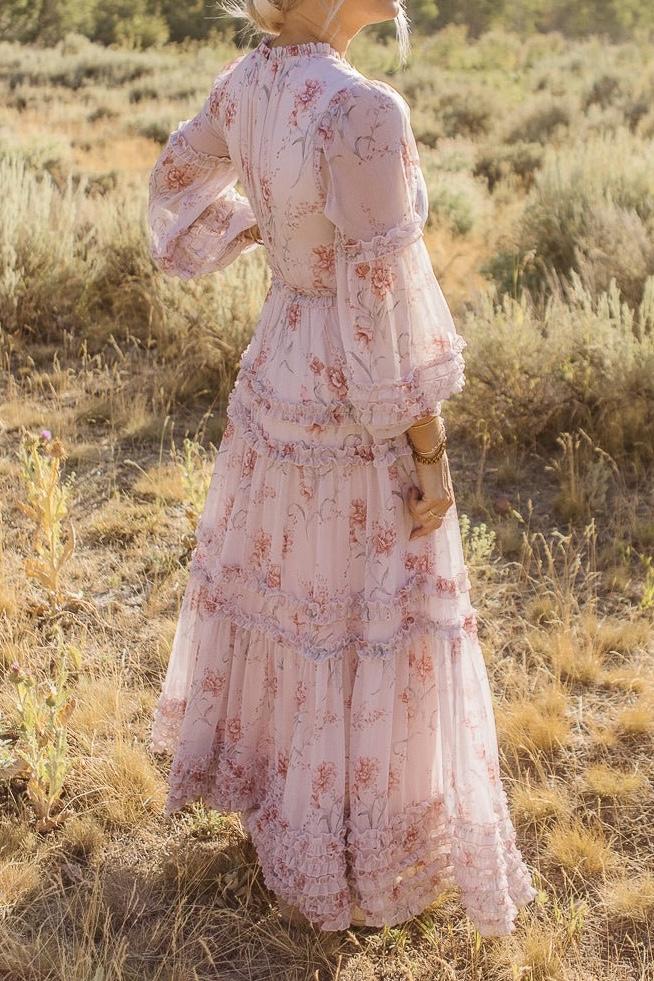 GENEVA DRESS IN MAUVE FLORAL