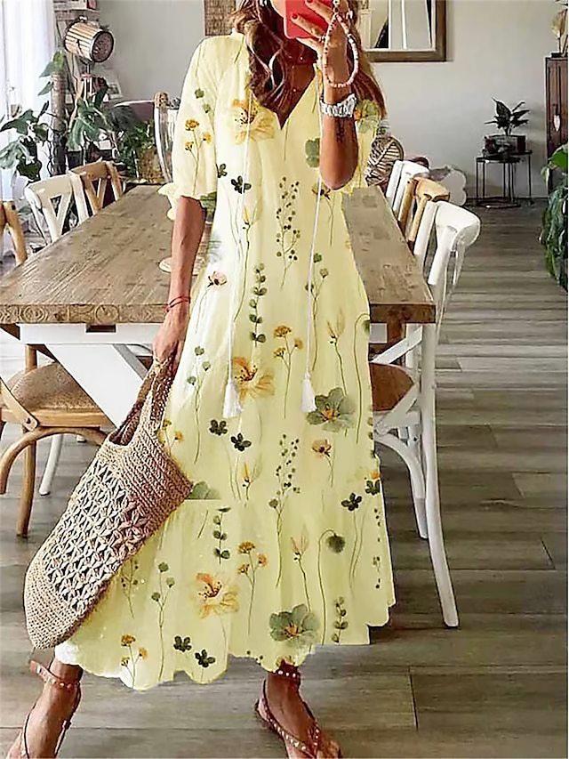 Hot Floral Casual Maxi Dress