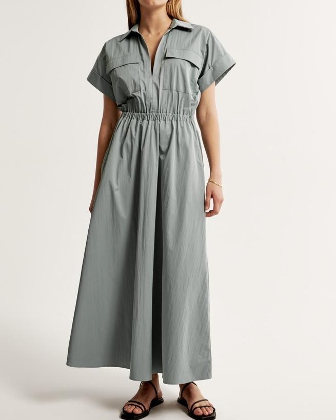 Utility Maxi Shirt Dress