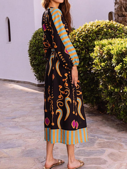 The Bohemian Print Midi Dress