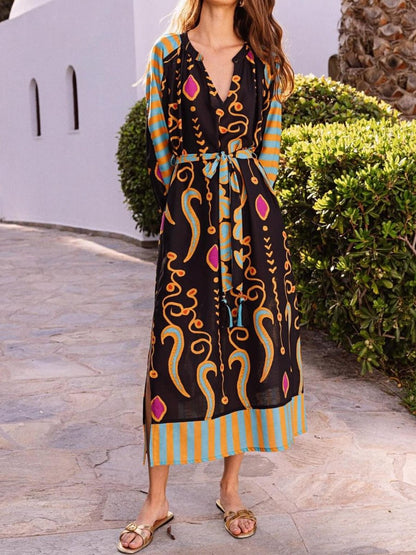 The Bohemian Print Midi Dress