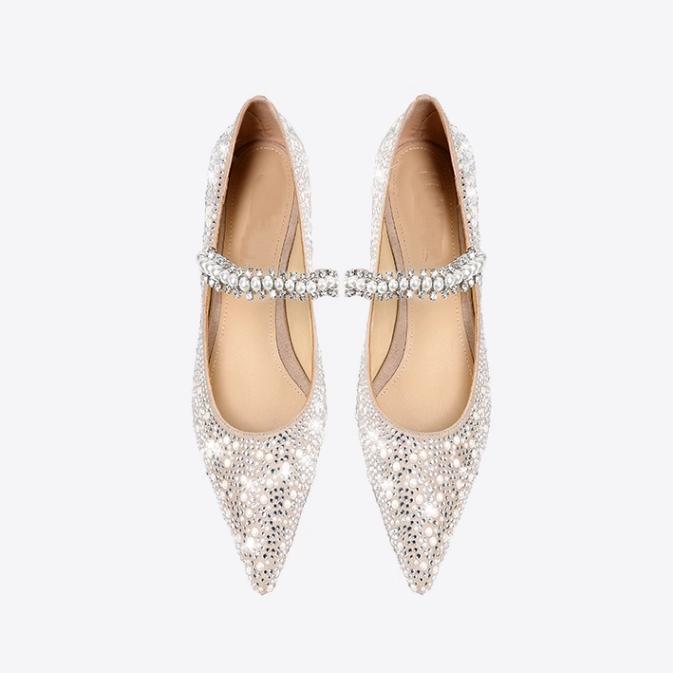 Women's Point-toe Rhinestone Flats