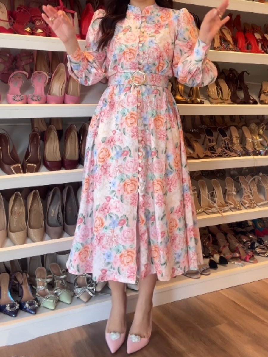 The Romantic Floral Pink Dress