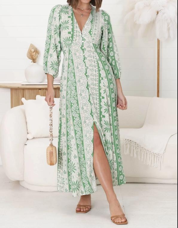 The Summer Green Midi Dress