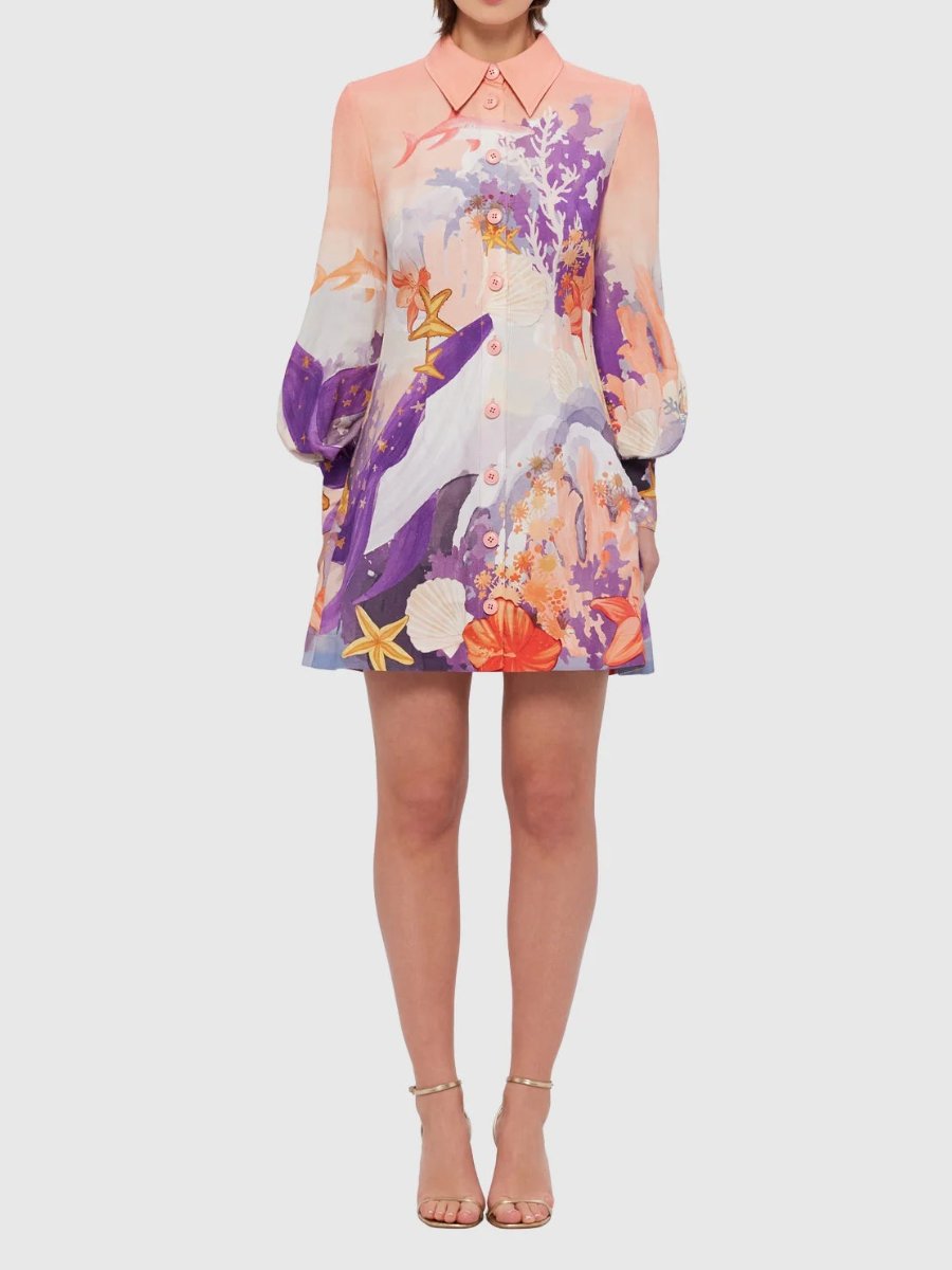 Flamboyant Printed Mini Dress