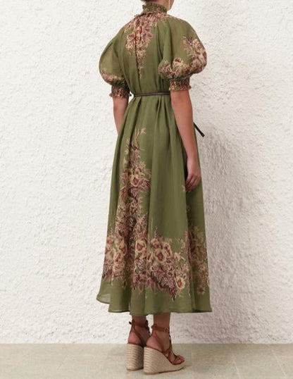 The Olive Printed Maxi Dress