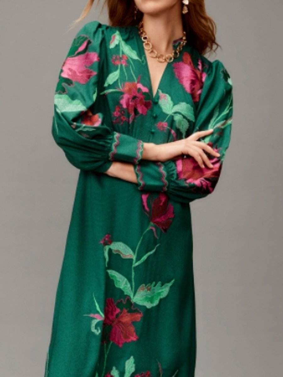 SS24 Floral Elegant Midi Dress