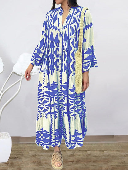 Plus Size Printed Bohemian Dress