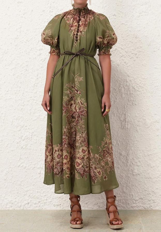 The Olive Printed Maxi Dress